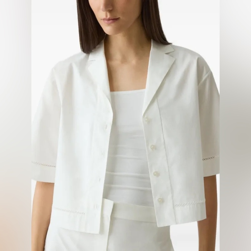 Theory Poplin Button-down Shirt in White - Picture 3 of 14